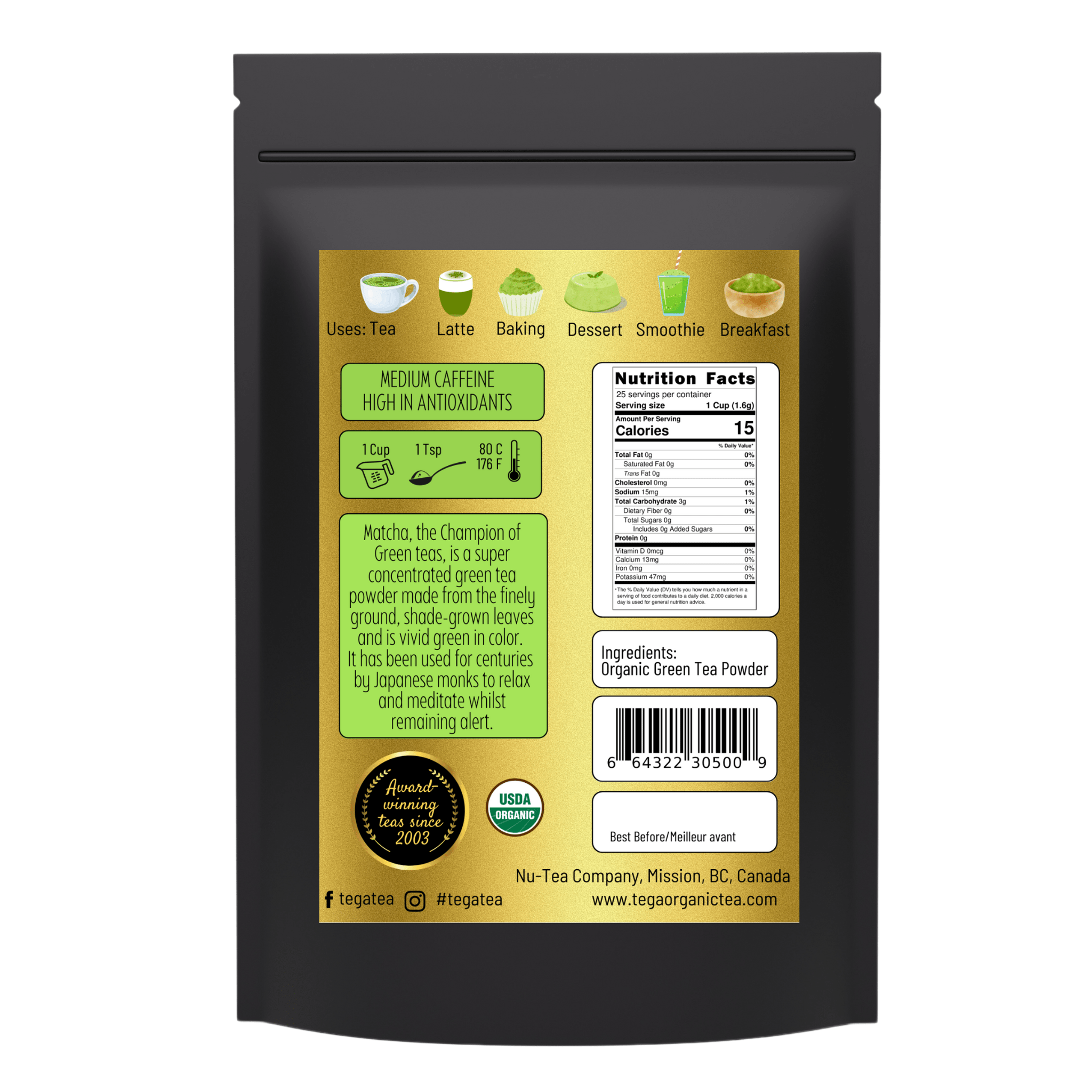 Tega Japanese Matcha 40g | Organic - ARCA's Cornucopia